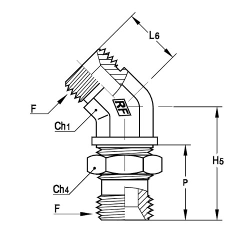 意大利RACFLUID 60° BSP 锥形密封管件4VUP-3/8