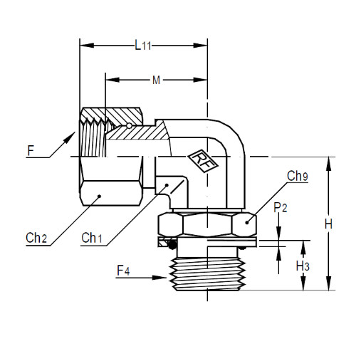意大利RACFLUID 60° BSP 锥形密封管件4COG-1/8