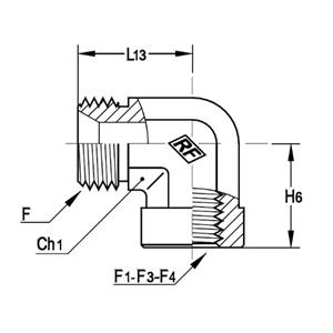 意大利RACFLUID 60° BSP 锥形密封管件4CF3-1/2