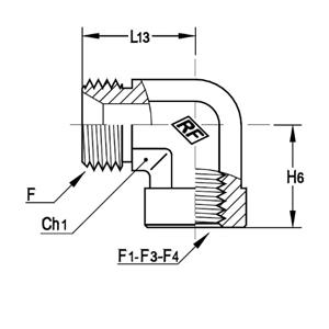 意大利RACFLUID 60° BSP 锥形密封管件4CF-1/8