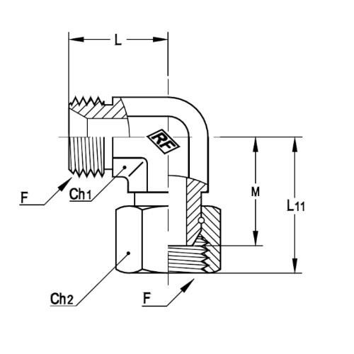 意大利RACFLUID 60° BSP 锥形密封管件4CG-1/2