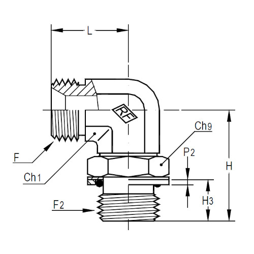 意大利RACFLUID 60° BSP 锥形密封管件4TOL-1/4-3/8