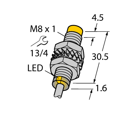 德国TURCK图尔克电感式传感器BI2-M08K-VP6X 7M