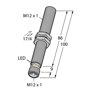 德国TURCK图尔克电感式传感器BI4U-M12-VP6X-H1141 L100