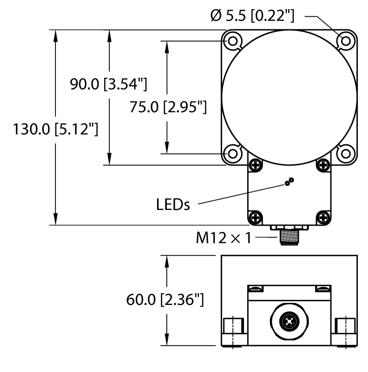 德国TURCK图尔克电感式传感器NI100U-K90SR-VP4X2-H1141