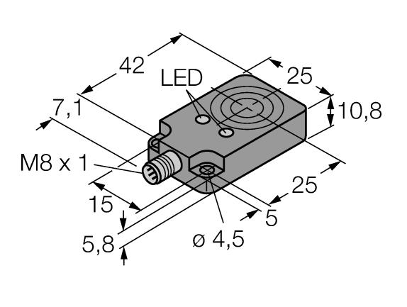 德国TURCK图尔克电感式传感器BI8U-Q10-AP6X2-V1131