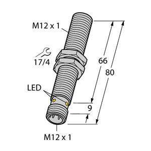 德国TURCK图尔克电感式传感器BI4U-M12-VP6X-H1141 L80