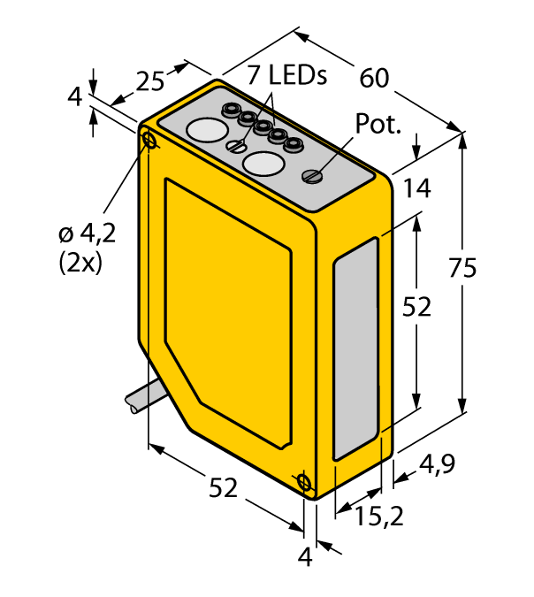 德国TURCK图尔克光电传感器Q60BB6AFV1000Q