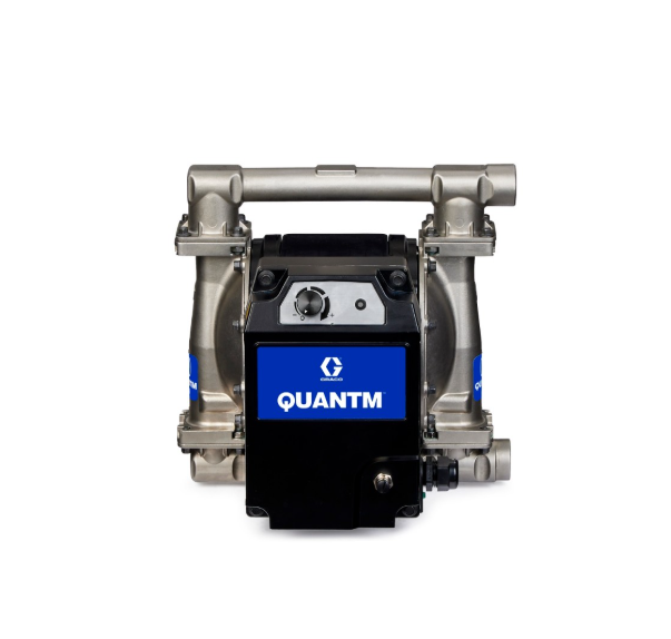 美国GRACO固瑞克 QUANTM i30、1 英寸 NPT、不锈钢电动隔膜泵、FluxCore 驱动器、240 VAC 1Φ、铝制中心体、SS 阀座、PT 阀球、PS 隔膜 TE30-0158