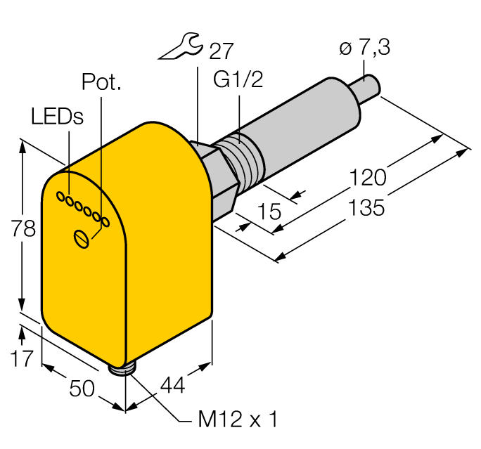 德国TURCK图尔克流量传感器FCS-G1/2A4P-AP8X/L120