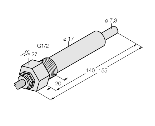 德国TURCK图尔克流量传感器FCS-G1/2HC4-NAEX0/L140/D024 5M