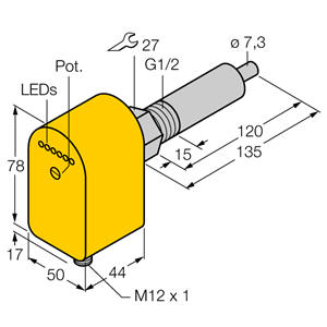 德国TURCK图尔克流量传感器FCS-G1/2A4P-AP8X/L120