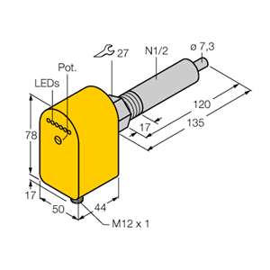 德国TURCK图尔克流量传感器FCS-N1/2A4P-AP8X-H1141/L120